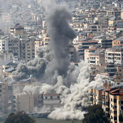 Bombardeo en Beirut. Foto: EFE.