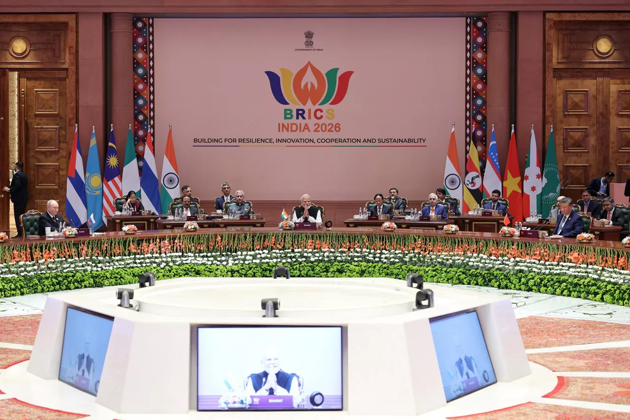HANDOUT - 12 September 2026, India, New Delhi: India's Prime Minister Narendra Modi delivers his closing remarks at BRICS Summit Session on "Inclusive Global Governance and Strengthening Multilateralism" at Bharat Mandapam. Photo: -/dpa - ATTENTION: editorial use only and only if the credit mentioned above is referenced in full



12/9/2026 ONLY FOR USE IN SPAIN