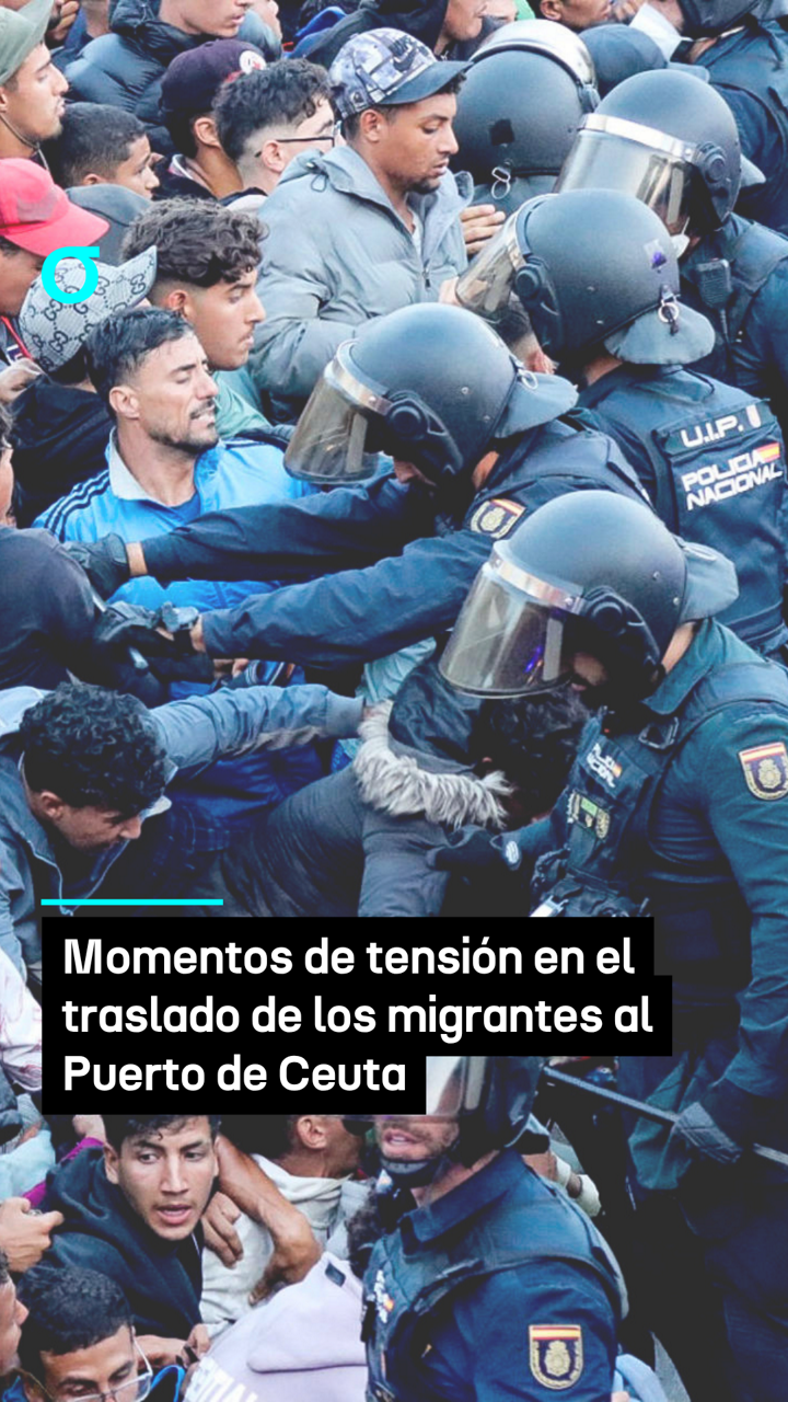 Momentos de tensión en el traslado de los migrantes al Puerto de Ceuta