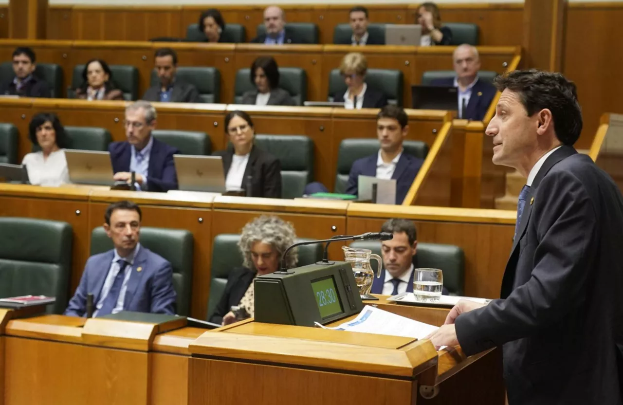 Noël d'Anjou, consejero de Hacienda, en el Parlamento Vasco