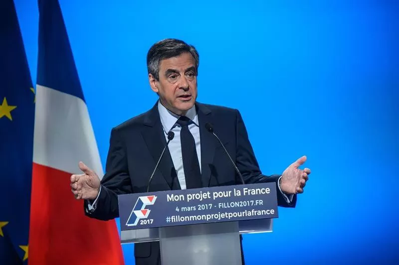 François Fillon, en un mitin en Aubervilliers. Foto: EFE