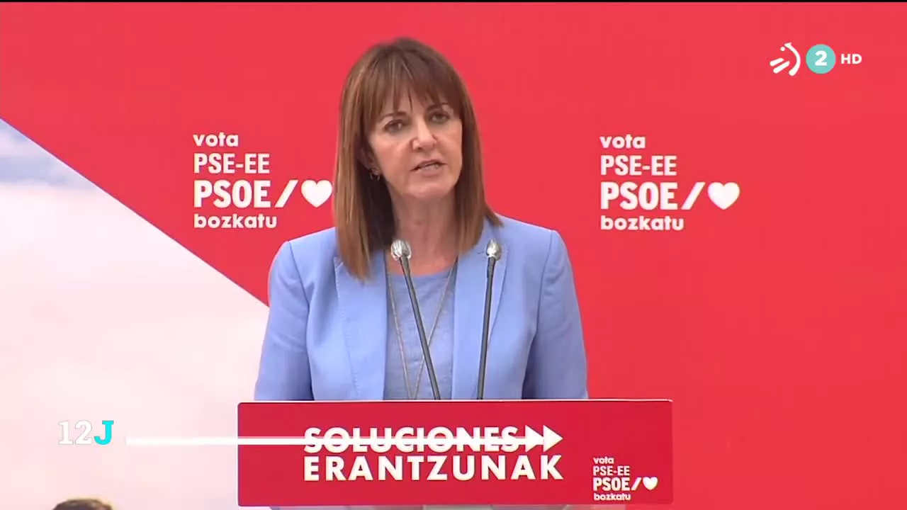 Acto de fin de campaña de PSE-EE en San Sebastián. Idoia Mendia asegura que utilizarán los votos para combatir la crisis