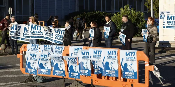 Protestas en el campus de EHU en Leioa. Foto: EFE
