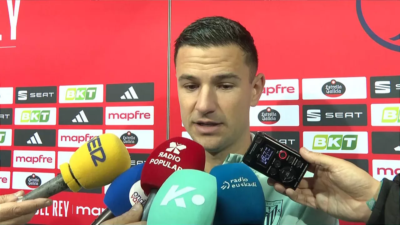 Gorka Guruzeta Athleticeko jokalariaren adierazpenak Errege Kopako partidaren ostean.