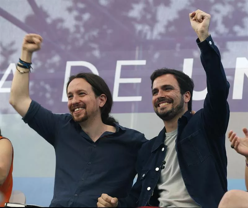 Pablo Iglesias y Alberto Garzón (Unidos Podemos). EFE