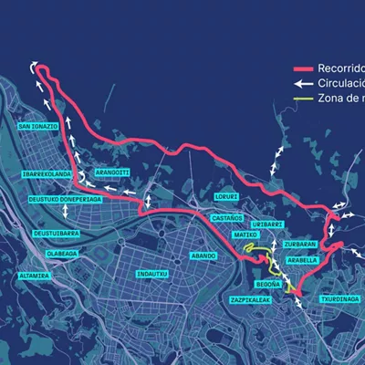 Cortes de tráfico por la contrarreloj de la Itzulia 2026 en Bilbao