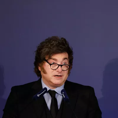 Javier Milei presidente de Argentina, en el desayuno informativo del Fórum Europa