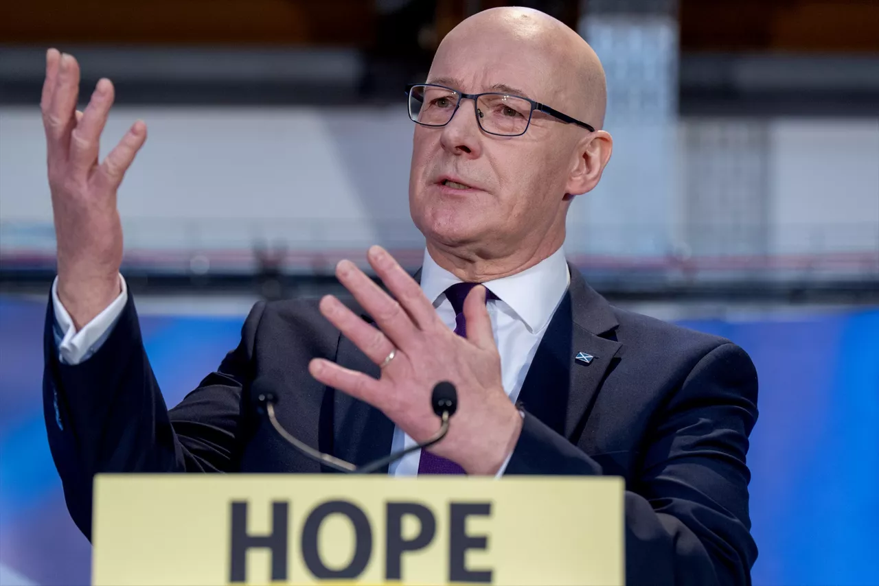 (Foto de ARCHIVO)

26 March 2026, United Kingdom, Glasgow: Scotland's First Minister and SNP leader John Swinney speaks at the launch of the Scottish National Party's campaign for the 2026 Scottish Parliament election at the Citizens Theatre. Photo: Jane Barlow/PA Wire/dpa



26/3/2026 ONLY FOR USE IN SPAIN