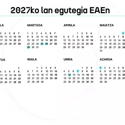 2027ko lan egutegia EAEn