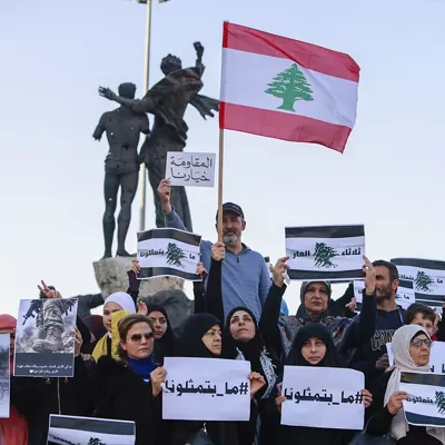13 April 2026, Líbano, Beirut, Beirut
Protesta por las negociaciones con Israel Europa Press