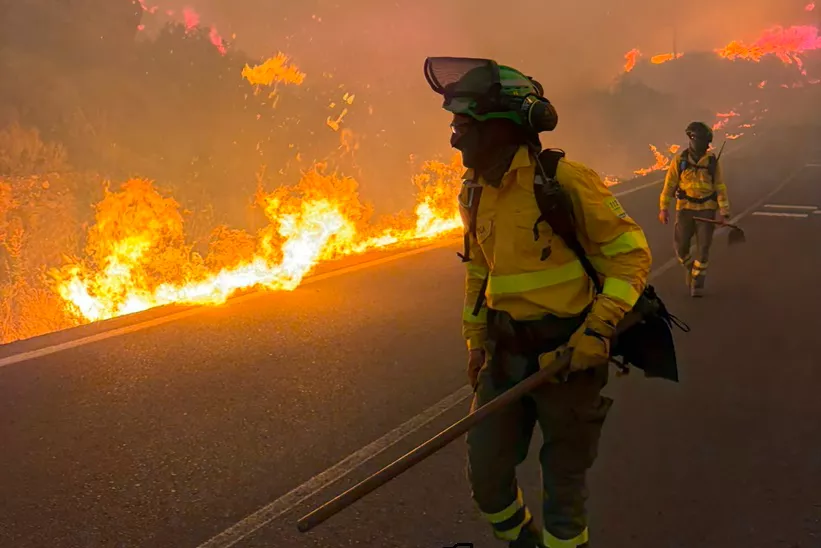 LOS GALLARDOS (ALMERÍA), 09/07/2026.- Bomberos trabajan en el incendio en el que seis personas han muerto en el municipio almeriense de Los Gallardos, en concreto en una pedanía del municipio vecino de Bédar, habiendo sido halladas algunas de las víctimas en el interior de vehículos que fueron alcanzados por las llamas. EFE/Emergencias Andalucía SÓLO USO EDITORIAL, PERMITIDO SU USO SÓLO EN RELACIÓN A LA INFORMACIÓN QUE APARECE EN EL PIE DE FOTO (CRÉDITO OBLIGATORIO)
