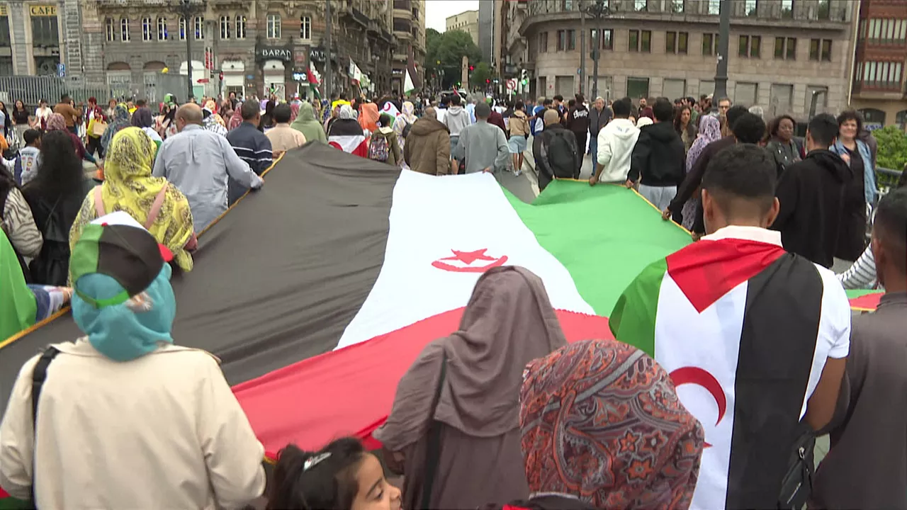 Manifestación a favor del Sáhara Occidental en Bilbao