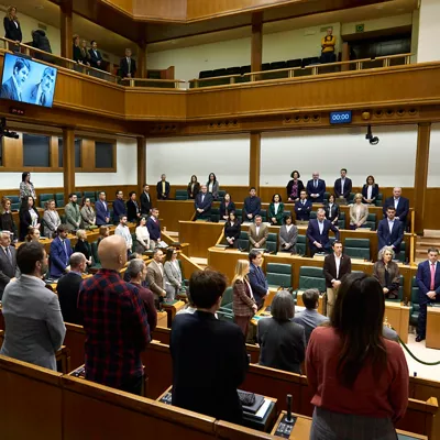 Minuto de silencio en el Parlamento Vasco por Fernando Buesa y Enrique Casas