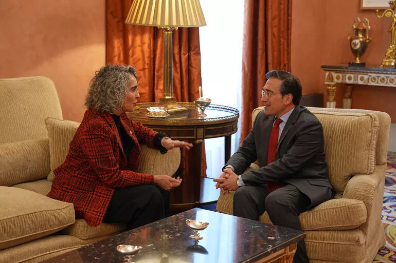 13/03/2026  Foto. Guillermo Navarro/MAEC

Sede MAEC Palacio de Viana, Madrid. Reunión con la vicelehendakari IBONE BENGOETXEA.