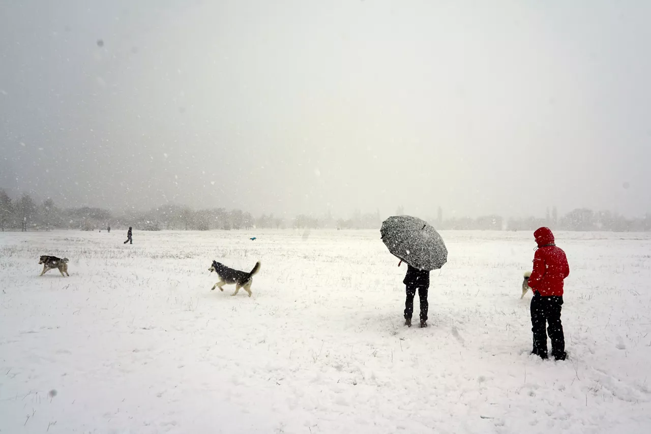 VITORIA, 06/01/2026.- Vitoria ha amanecido cubierta de nieve tras una noche gélida en Euskadi con temperaturas generalizadas por debajo de los ceros grados y con nevadas que han obligado a cerrar dos puertos de la red secundaria y a usar cadenas en varios puntos de la principal. EFE/L. Rico
