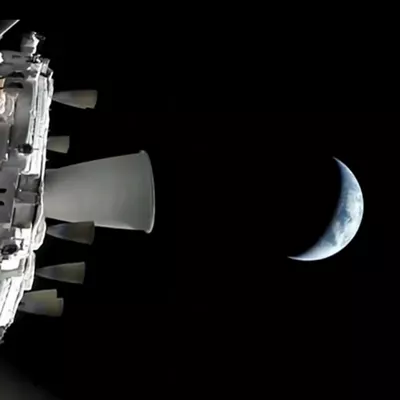 FOTODELDIA CABO CAÑAVERAL, 03/04/2026.- Imagen distribuida por la NASA que muestra la nave Orión de la misión Artemis II en su trayectoria de alejamiento de la Tierra. EFE/ NASA **SOLO USO EDITORIAL/SOLO DISPONIBLE PARA ILUSTRAR LA NOTICIA QUE ACOMPAÑA (CRÉDITO OBLIGATORIO)***
