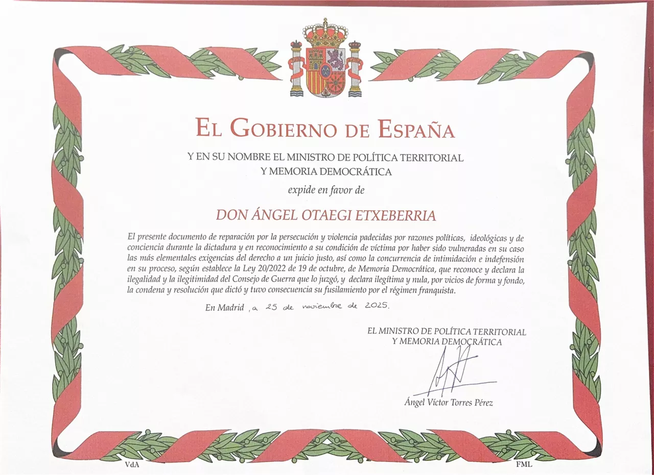 DECLARACIÓN DE RECONOCIMIENTO Y REPARACIÓN PERSONAL  OTAEGI