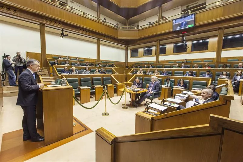 Parlamento Vasco Eusko Legebiltzarra sesión de control kontrolerako saioa. Urkullu. EFE