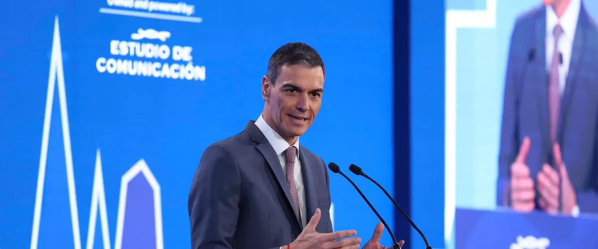 MADRID, 15/01/2026.- El presidente del Gobierno, Pedro Sánchez, interviene en la clausura del 'Spain Investors Day', este jueves en Madrid. EFE/ Kiko Huesca
