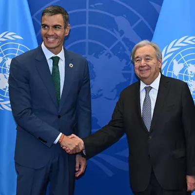 Pedro Sanchez Antonio Guterres ONU