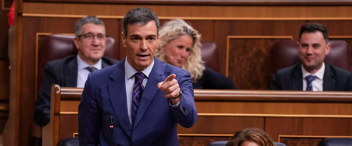 MADRID, 25/03/2026.- El presidente del Gobierno, Pedro Sánchez interviene durante la sesión de control al Gobierno celebrada este miércoles en el Congreso de los Diputados. EFE/ Borja Sanchez-Trillo
