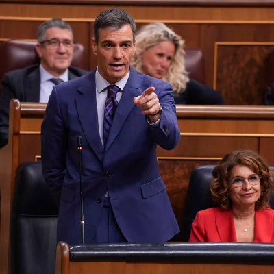MADRID, 25/03/2026.- El presidente del Gobierno, Pedro Sánchez interviene durante la sesión de control al Gobierno celebrada este miércoles en el Congreso de los Diputados. EFE/ Borja Sanchez-Trillo
