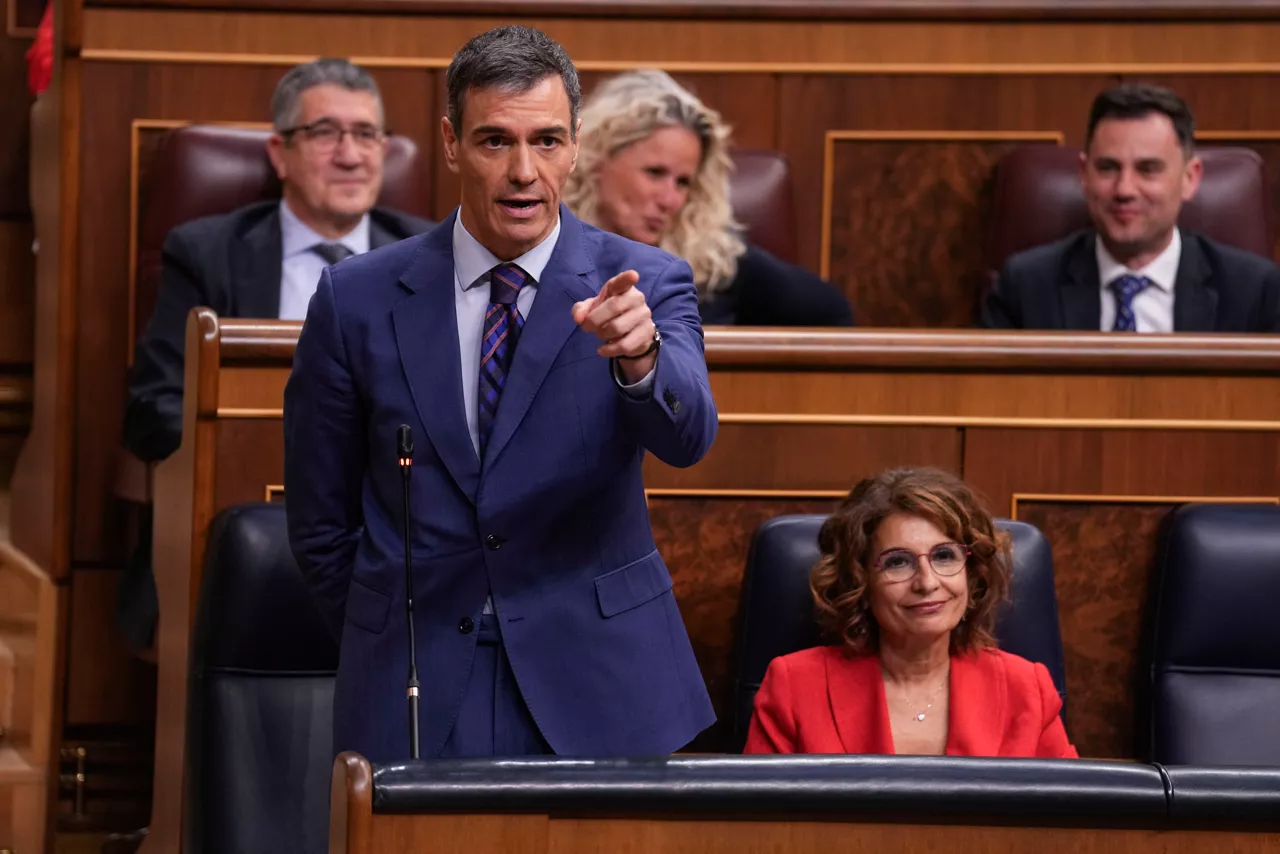 MADRID, 25/03/2026.- El presidente del Gobierno, Pedro Sánchez interviene durante la sesión de control al Gobierno celebrada este miércoles en el Congreso de los Diputados. EFE/ Borja Sanchez-Trillo

