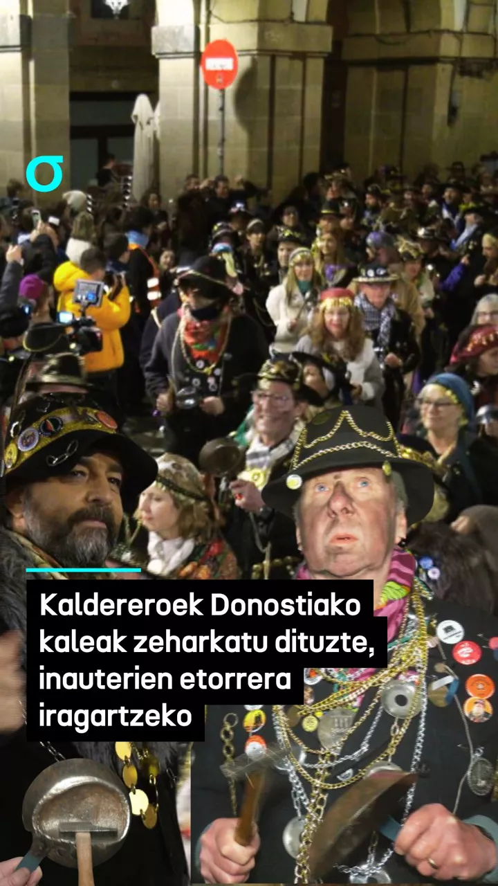 Kaldereroek Donostiako kaleak zeharkatu dituzte, inauterien etorrera iragartzeko