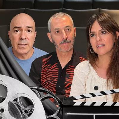 "Zinema eta euskara" erreportajea Zinemaldian: Gorka Lazkano, Igor Legarreta eta Itziar Ituño.  