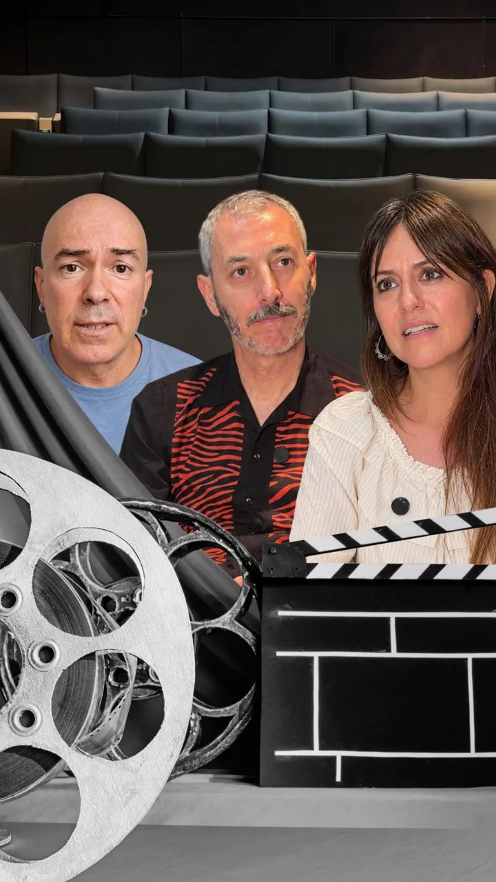 "Zinema eta euskara" erreportajea Zinemaldian: Gorka Lazkano, Igor Legarreta eta Itziar Ituño.  