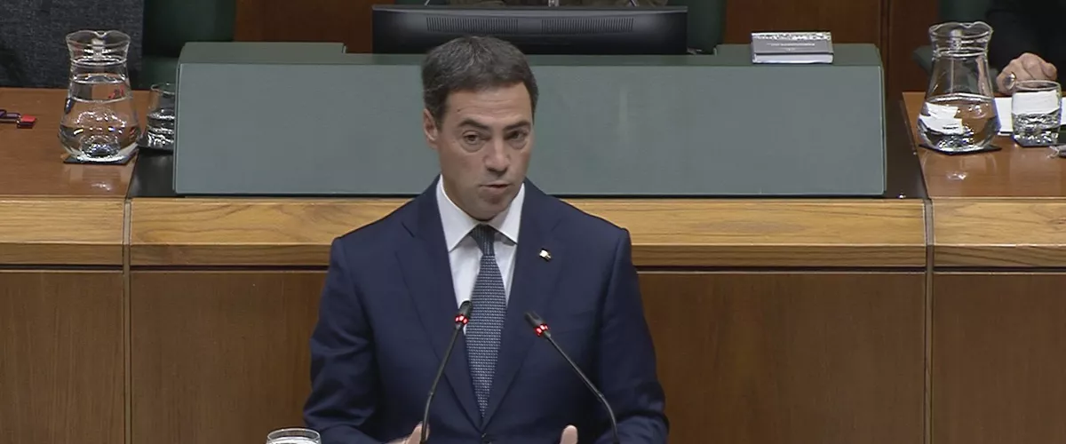 IMANOL PRADALES LEHENDAKARI EN EL PLENO MONOGRAFICO SOBRE SEGURIDAD EN EL PARLAMENTO VASCO