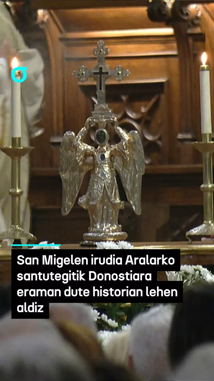 San Migelen irudia Aralarko santutegitik Donostiara eraman dute, historian lehen aldiz