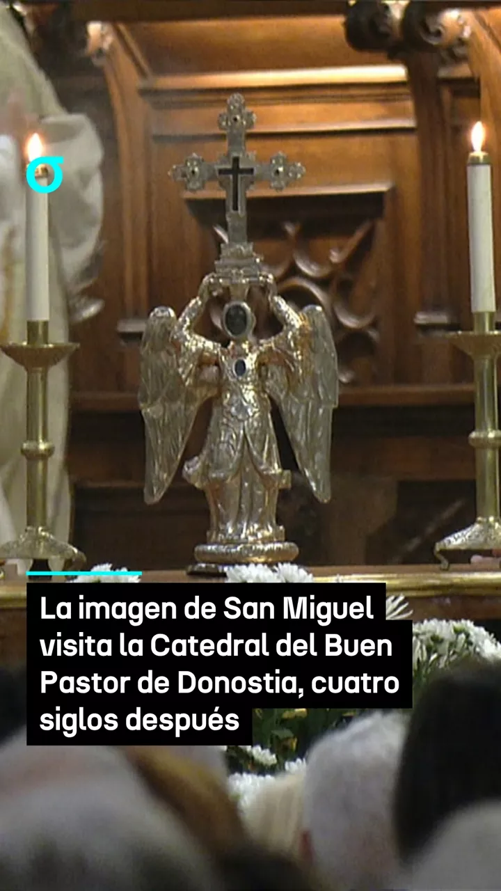 La imagen de San Miguel visita la Catedral del Buen Pastor de Donostia, cuatro siglos después