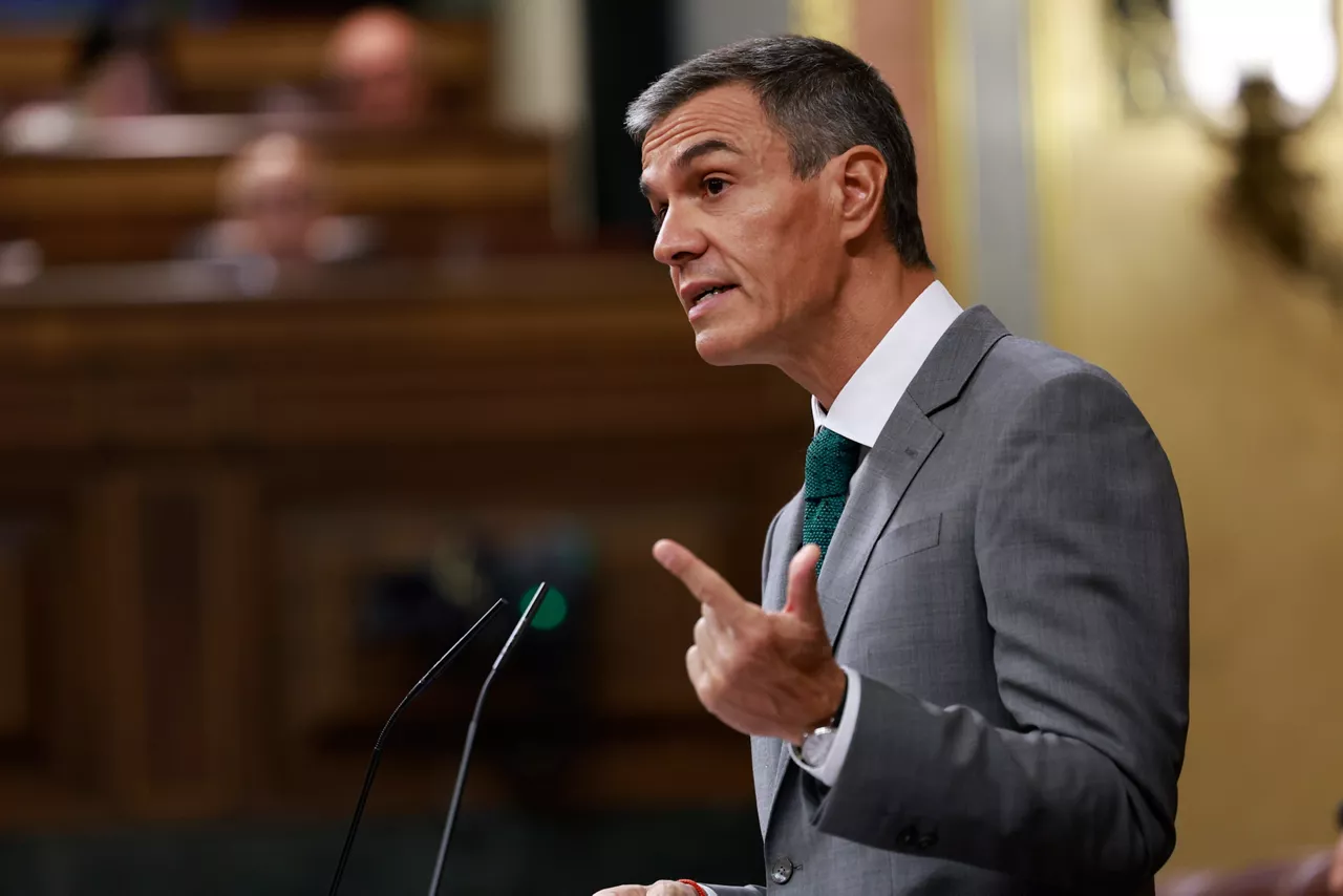 MADRID, 03/09/2026.- El presidente del Gobierno, Pedro Sánchez, comparece este jueves en el Congreso de los Diputados para informar de la gestión de la crisis en Ceuta. EFE/ Chema Moya
