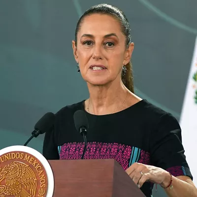 MEX2288. ACAPULCO (MÉXICO), 09/01/2026.- La presidenta de México, Claudia Sheinbaum, habla durante una rueda de prensa este viernes, en la ciudad de Acapulco (México). EFE/David Guzmán
