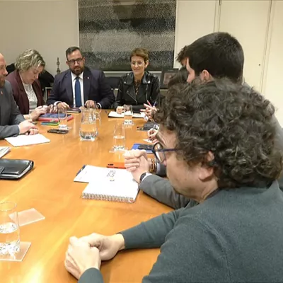 Reunión de seguimiento de los socios del Gobierno de Navarra: PSN, Contigo-Zurekin y Geroa Bai