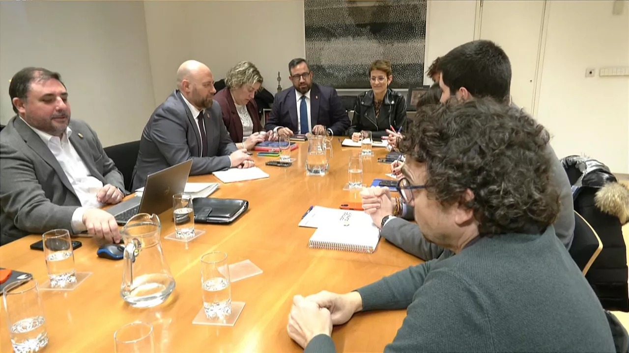 Reunión de seguimiento de los socios del Gobierno de Navarra: PSN, Contigo-Zurekin y Geroa Bai