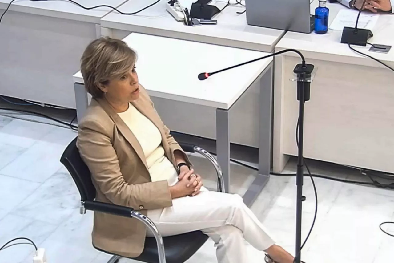 MADRID, 27/04/2026.- Captura de video de la señal de la Audiencia Nacional que muestra a la exdirigente del PP Soraya Sáenz de Santamaría declarando como testigo este lunes en el juicio del caso Kitchen, en el que el extesorero del PP Luis Bárcenas fue víctima de una presunta operación parapolicial orquestada desde el Ministerio del Interior para sustraerle información. EFE/ Captura de video de la señal de la Audiencia Nacional // SOLO USO EDITORIAL/SOLO DISPONIBLE PARA ILUSTRAR LA NOTICIA QUE ACOMPAÑA (CRÉDITO OBLIGATORIO)
