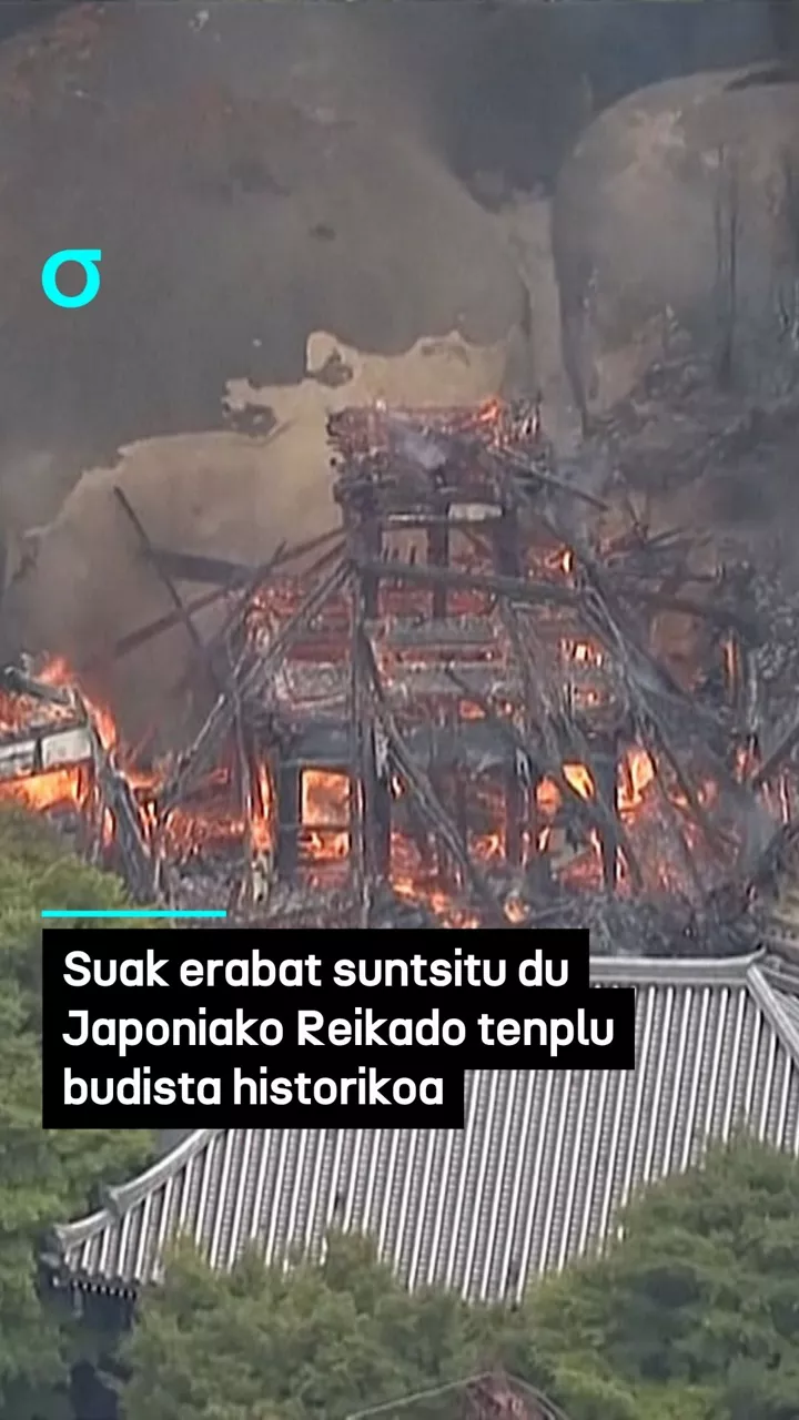 Suak erabat suntsitu du Japoniako Reikado tenplu budista historikoa