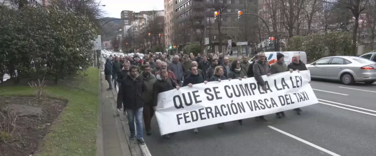 Taxilarien protesta Bilbon