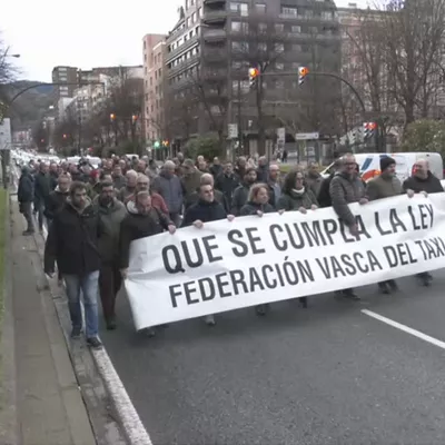 Taxilarien protesta Bilbon