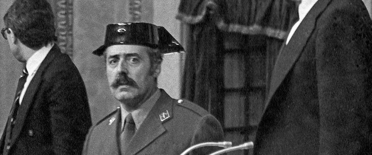 MADRID, 25/02/2026.- Fotografía de archivo tomada el 23/02/1981 del exteniente coronel de la Guardia Civil Antonio Tejero, que protagonizó la intentona de golpe de Estado el 23F, y que ha fallecido este miércoles a los 93 años, ha confirmado a EFE el despacho de abogados que representa a su familia. EFE/ARCHIVO/Manuel H. de León
