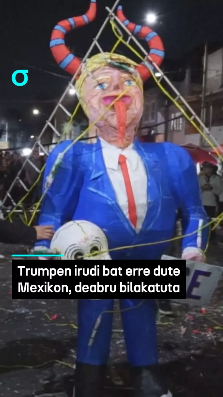 Trumpen irudi bat erre dute Mexikon, deabru bilakatuta