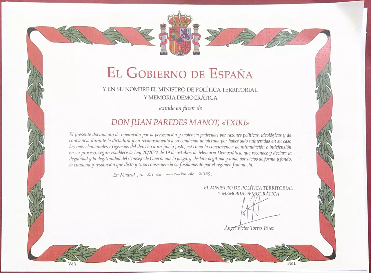 DECLARACIÓN DE RECONOCIMIENTO Y REPARACIÓN PERSONAL TXIKI