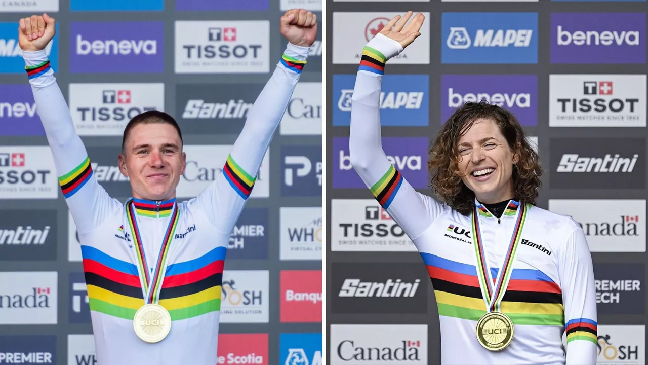 Remco Evenepoel y Marlen Reusser, ampeones del mundo de contrarreloj.