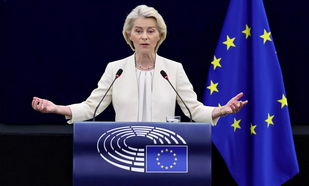 Strasbourg (France), 16/09/2026.- European Commission President, Ursula von der Leyen speaks during a debate on 'State of the Union' at the European Parliament in Strasbourg, France, 16 September 2026. The current plenary session runs from 14 until 17 September 2026. (Francia, Estrasburgo) EFE/EPA/RONALD WITTEK
