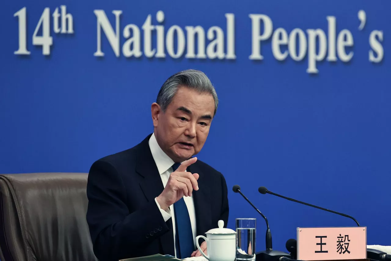 BEIJING (China), 08/03/2026.- China’s Foreign Minister Wang Yi speaks during a press conference on foreign policy and external relations during the Fourth Session of the 14th National People's Congress in Beijing, China, 08 March 2026. China holds two major annual political meetings, the National People's Congress (NPC) and the Chinese People's Political Consultative Conference (CPPCC), held alongside each other and collectively known as the “Two Sessions”. EFE/EPA/ANDRES MARTINEZ CASARES
